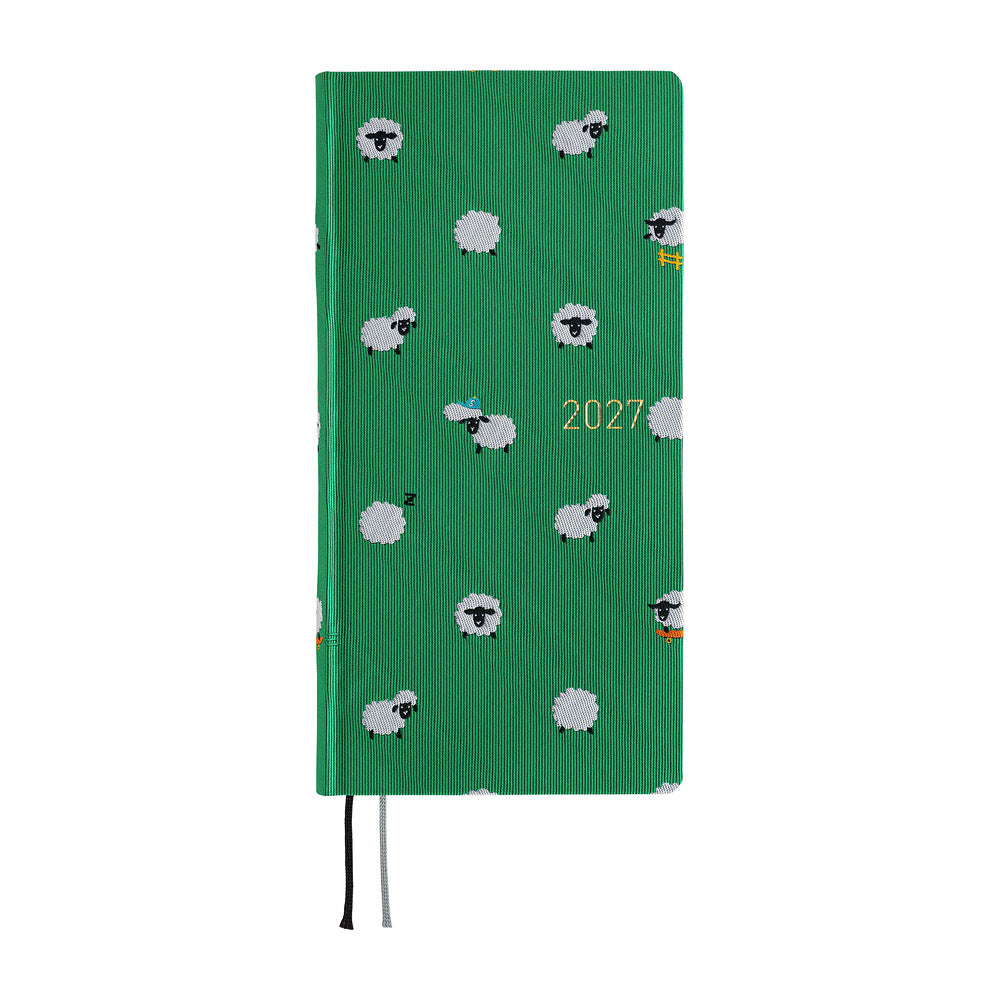Hobonichi - Agenda Weeks Mega 2027 en inglés | Bow & Tie: Sheep Sheep Sheep