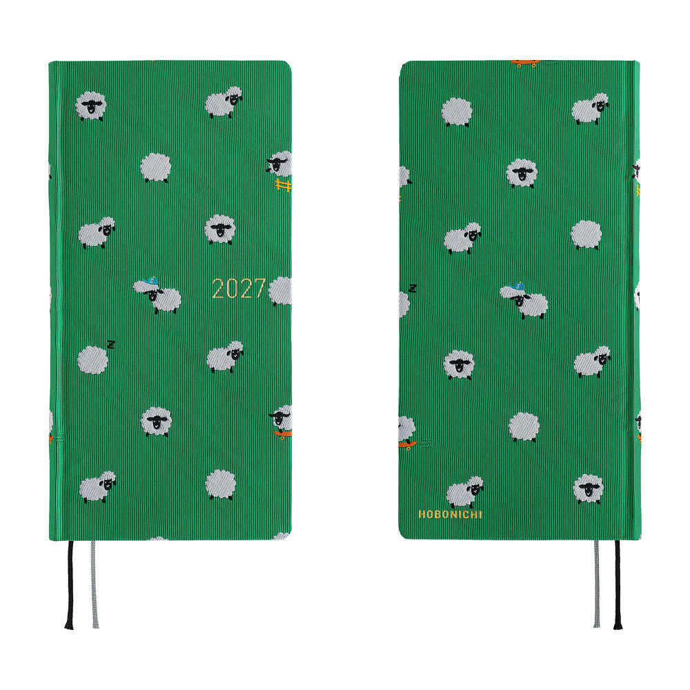 Hobonichi - Agenda Weeks Mega 2027 en inglés | Bow & Tie: Sheep Sheep Sheep · detalle 7