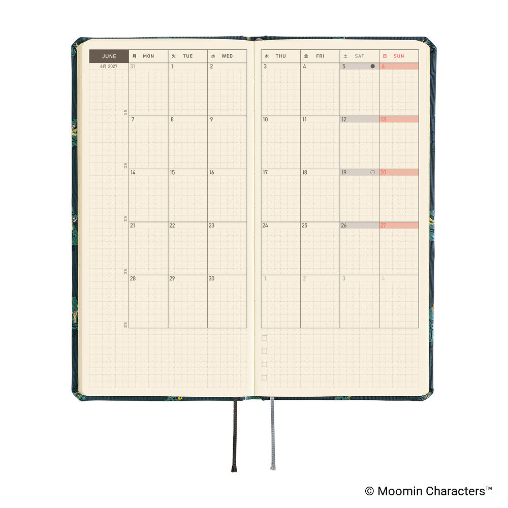 Hobonichi - Agenda Weeks 2027 en inglés | Moomin: A Day in the Life of Snufkin · detalle 4