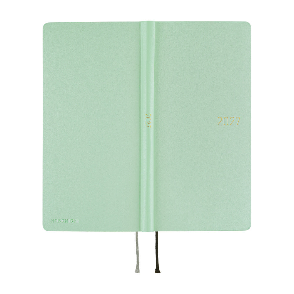 Hobonichi - Agenda Weeks 2027 en inglés | Paper Series: Frosty Jade · detalle 3