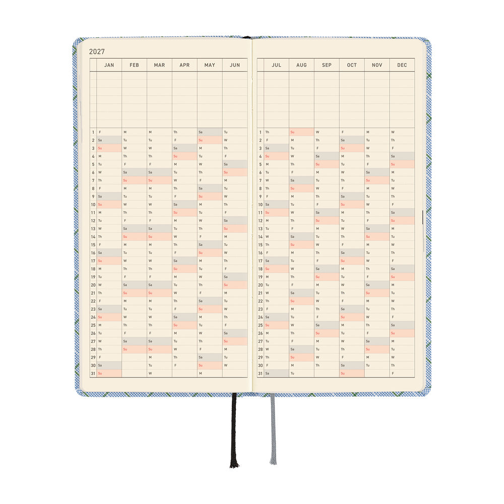 Hobonichi - Agenda Weeks 2027 en inglés | Shirt Fabric: Graph Plaid · detalle 6