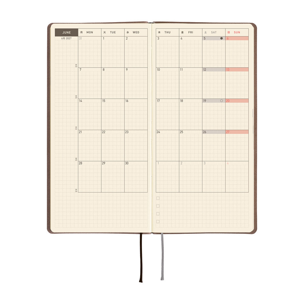 Hobonichi - Agenda Weeks 2027 en inglés | Smooth: Café au Lait · detalle 4