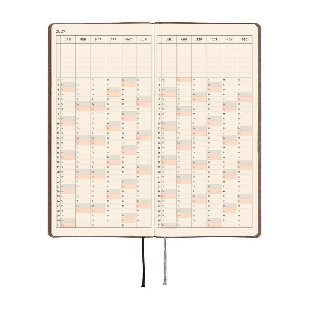 Hobonichi - Agenda Weeks 2027 en inglés | Smooth: Café au Lait · detalle 6