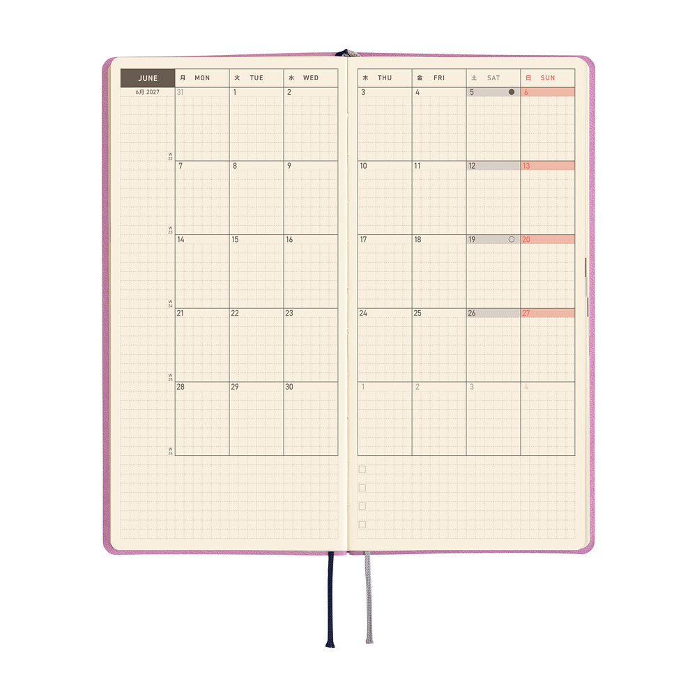 Hobonichi - Agenda Weeks 2027 en inglés | Smooth: Lavender Milk · detalle 4