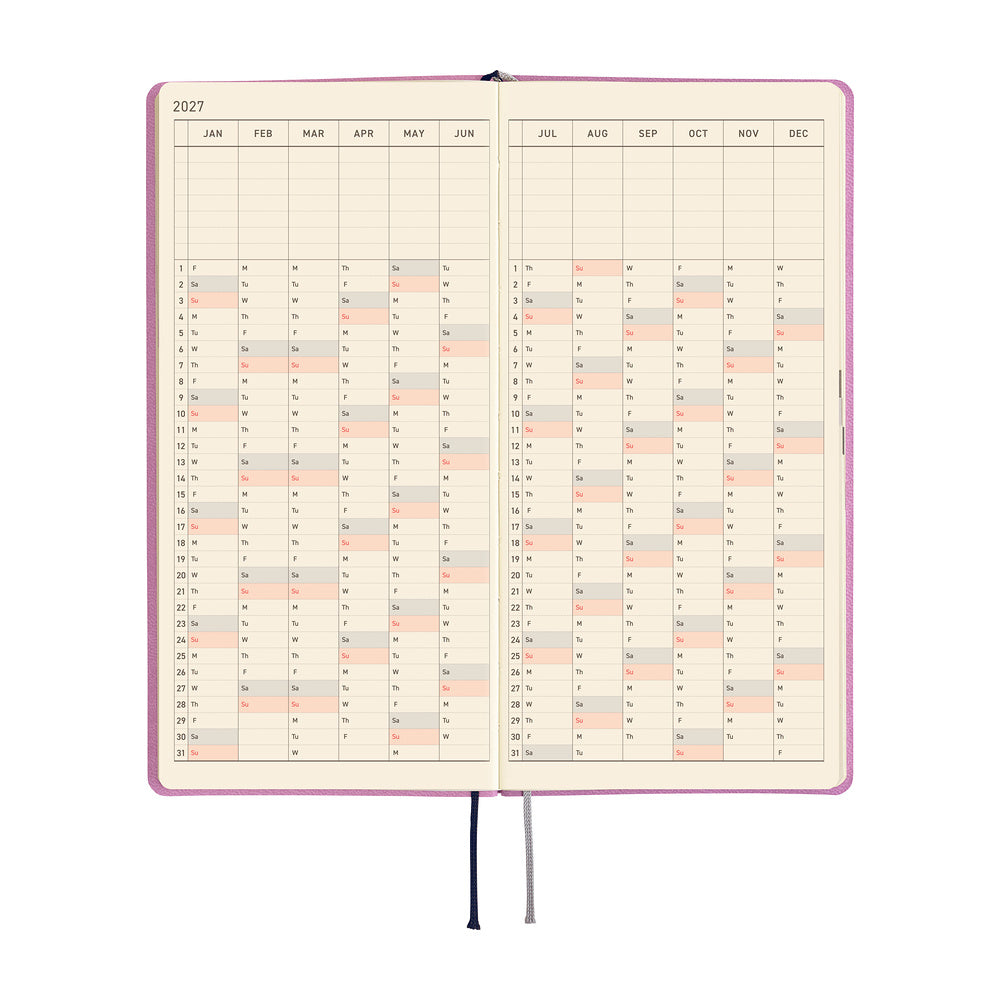 Hobonichi - Agenda Weeks 2027 en inglés | Smooth: Lavender Milk · detalle 6