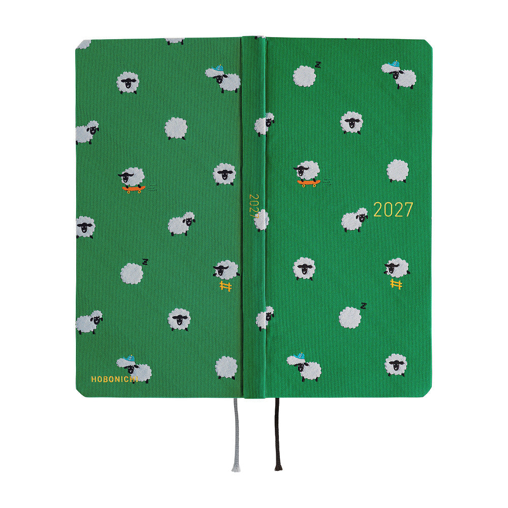 Hobonichi - Agenda Weeks 2027 en inglés | Bow & Tie: Sheep Sheep Sheep · detalle 3