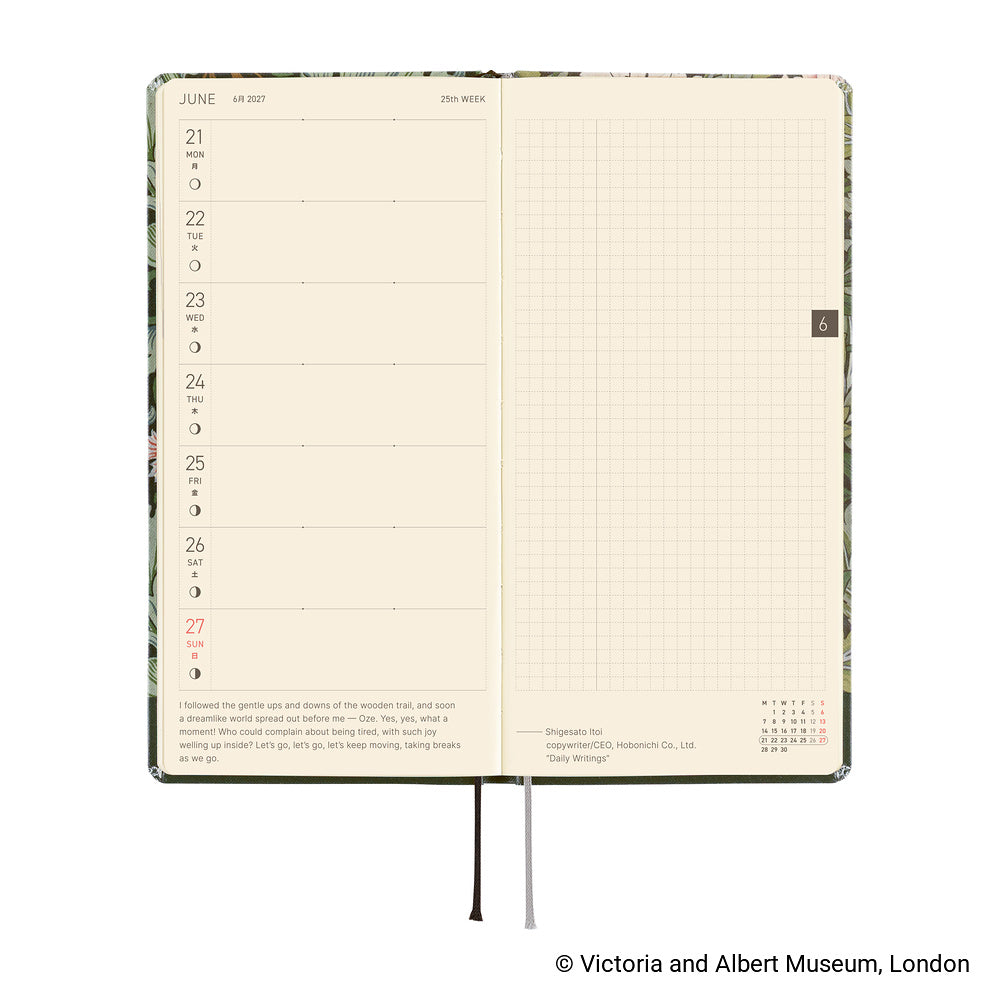Hobonichi - Agenda Weeks 2027 en inglés | V&A Series: Leicester · detalle 5