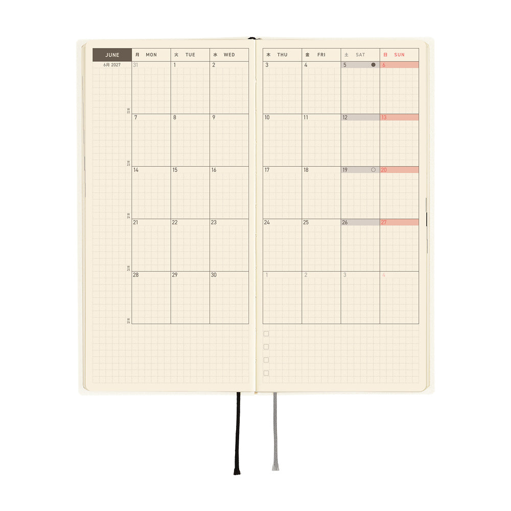 Hobonichi - Agenda Weeks 2027 en inglés | White Line: Ivory · detalle 4