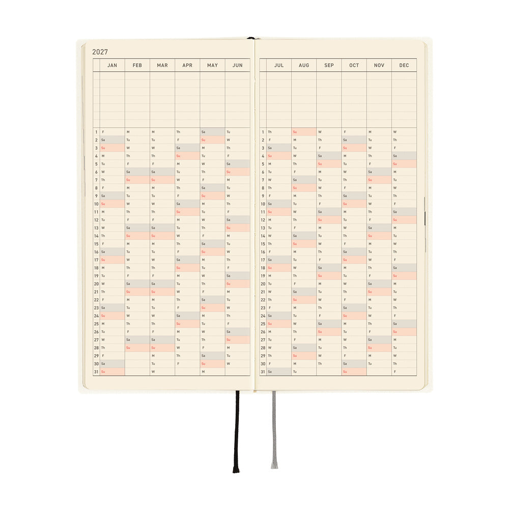 Hobonichi - Agenda Weeks 2027 en inglés | White Line: Ivory · detalle 6