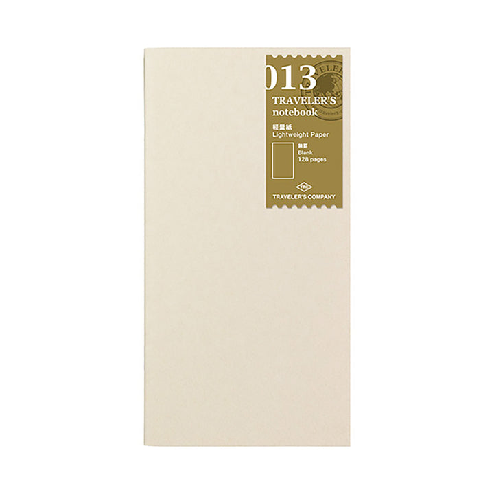 Traveler's Company - TRAVELER'S notebook 013 Light Paper | Regular Size | Hojas Blancas
