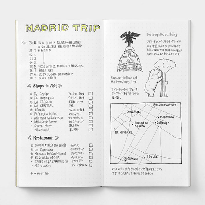 Traveler's Company - TRAVELER'S notebook 026 Dot Grid | Regular Size | Hojas con malla de puntos