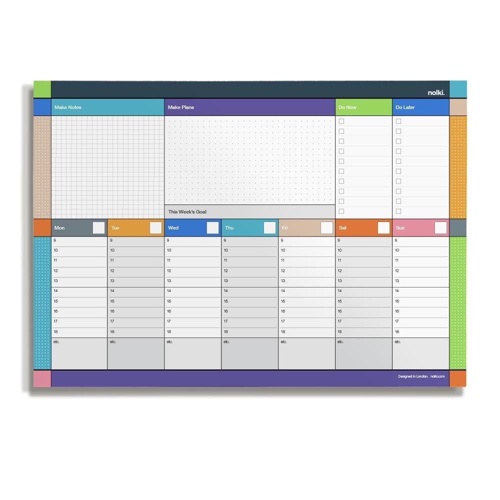 Nolki - Weekly Planner A4 | Week Deskpad 