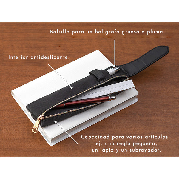 Midori - Book Band Pen Case B6 - A5 Pencil Case | Black