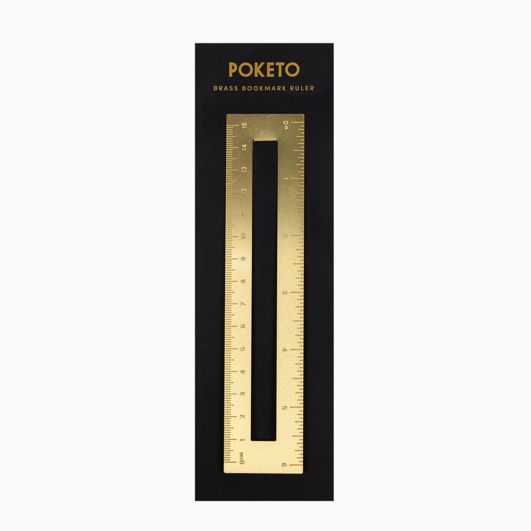 Poketo - Brass Bookmark Ruler - Regla Marcapáginas