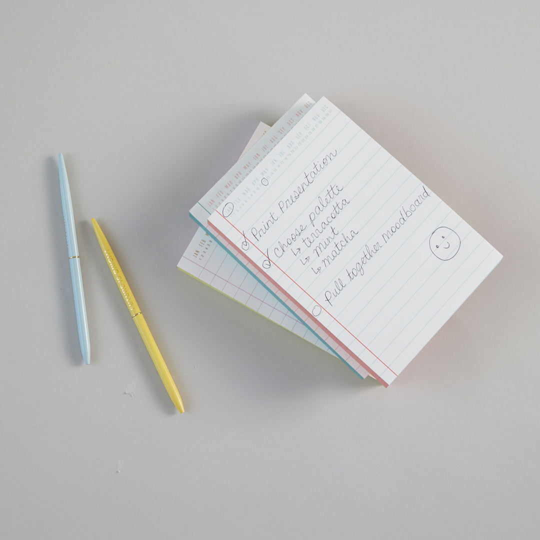 Designworks Ink - Colourblock Notepad Bloc De Notas | Coral & Blue