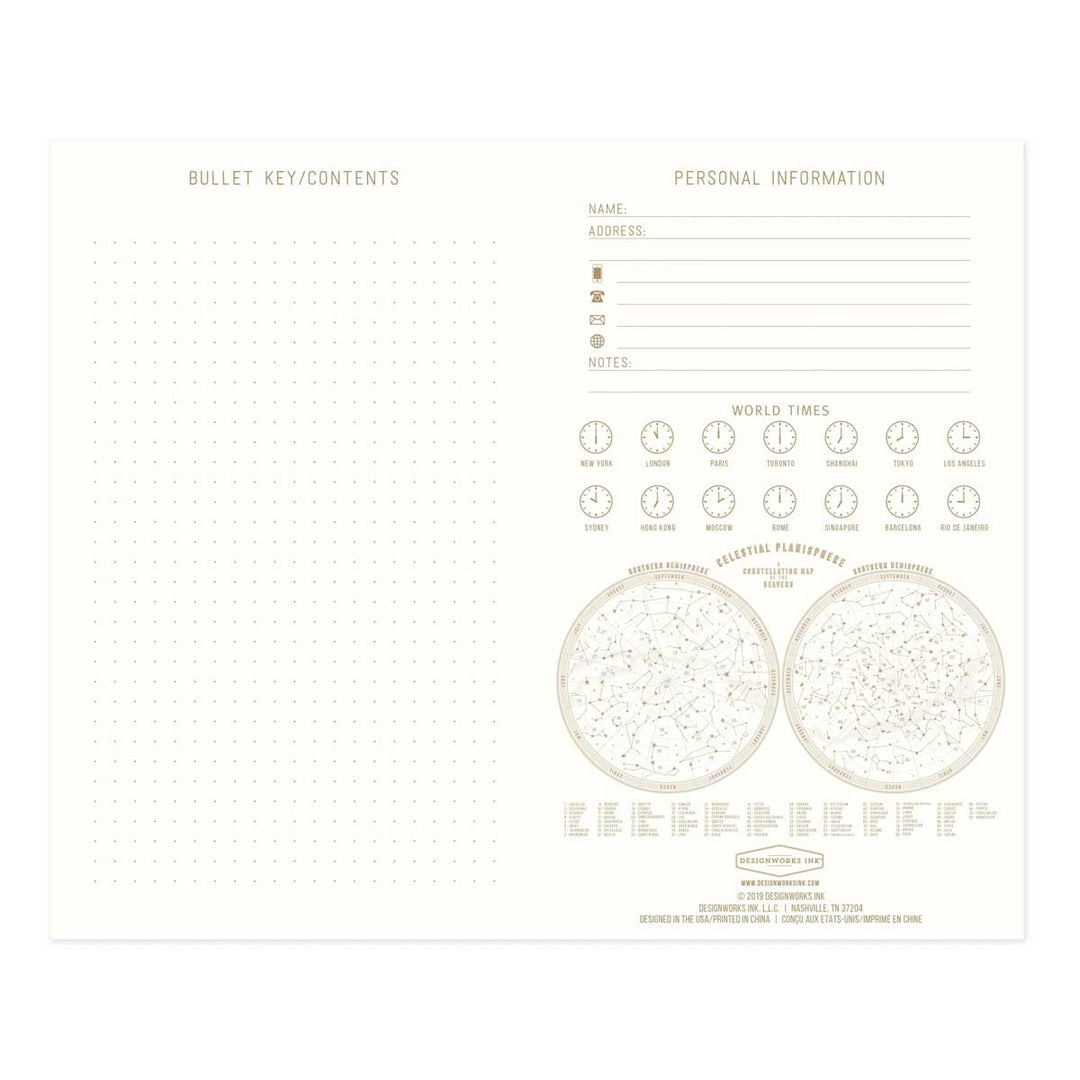 Designworks Ink - Cloth Journal Constellations | Sheets with Lines | It is Written In The Stars