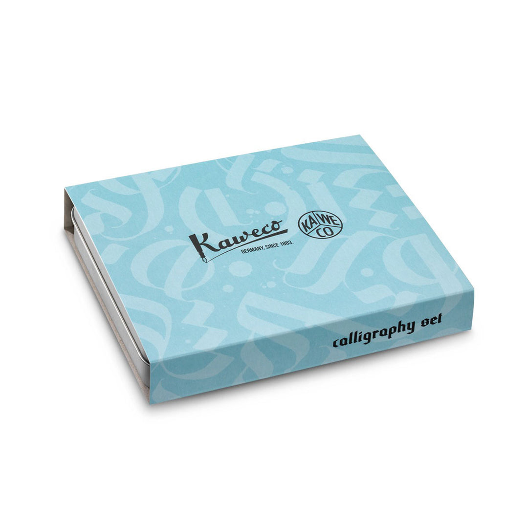 Kaweco - Calligraphy Sport Set Mint | Pluma, 3 boquillas, Tinta y Caja Metálica
