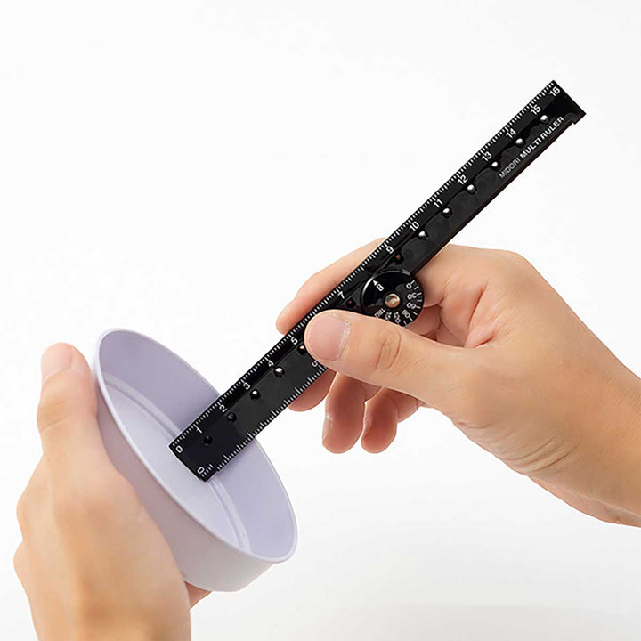 Midori - Regla Multi Ruler 16 cm | Negra
