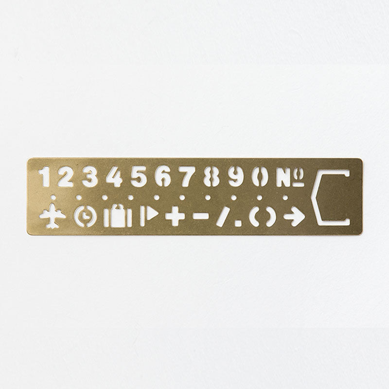 Regla Brass Template Bookmark - Numbers, Reglas, Midori - Traveler's Company - Likely.es