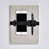 Nuuna - Notebook Voyager  L Cuaderno con elástico Grey | Malla de puntos