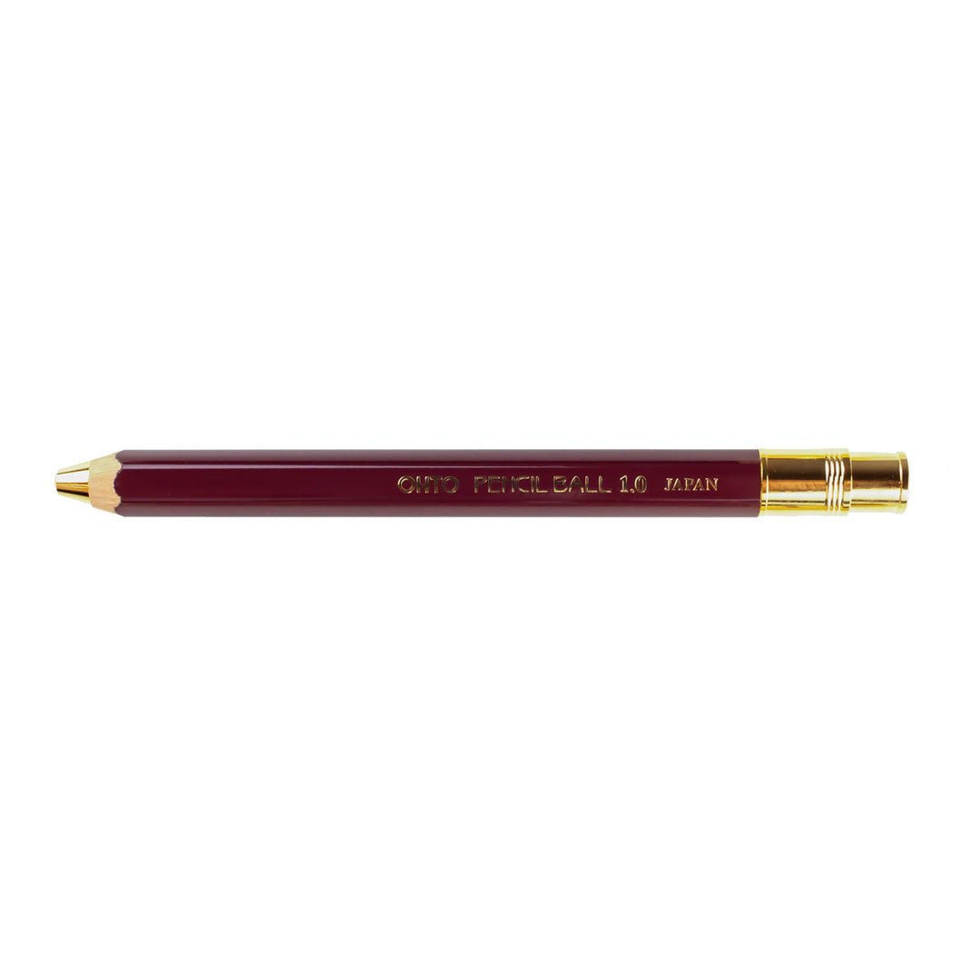 OHTO - Pencil Ball 1.0 Wooden Ballpoint Pen | Bordeaux