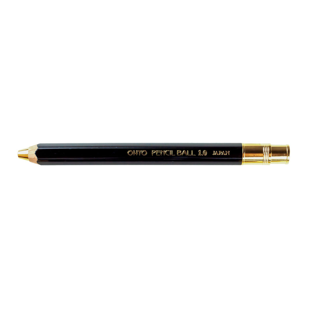 OHTO - Pencil Ball 1.0 Wooden Ballpoint Pen | Black 