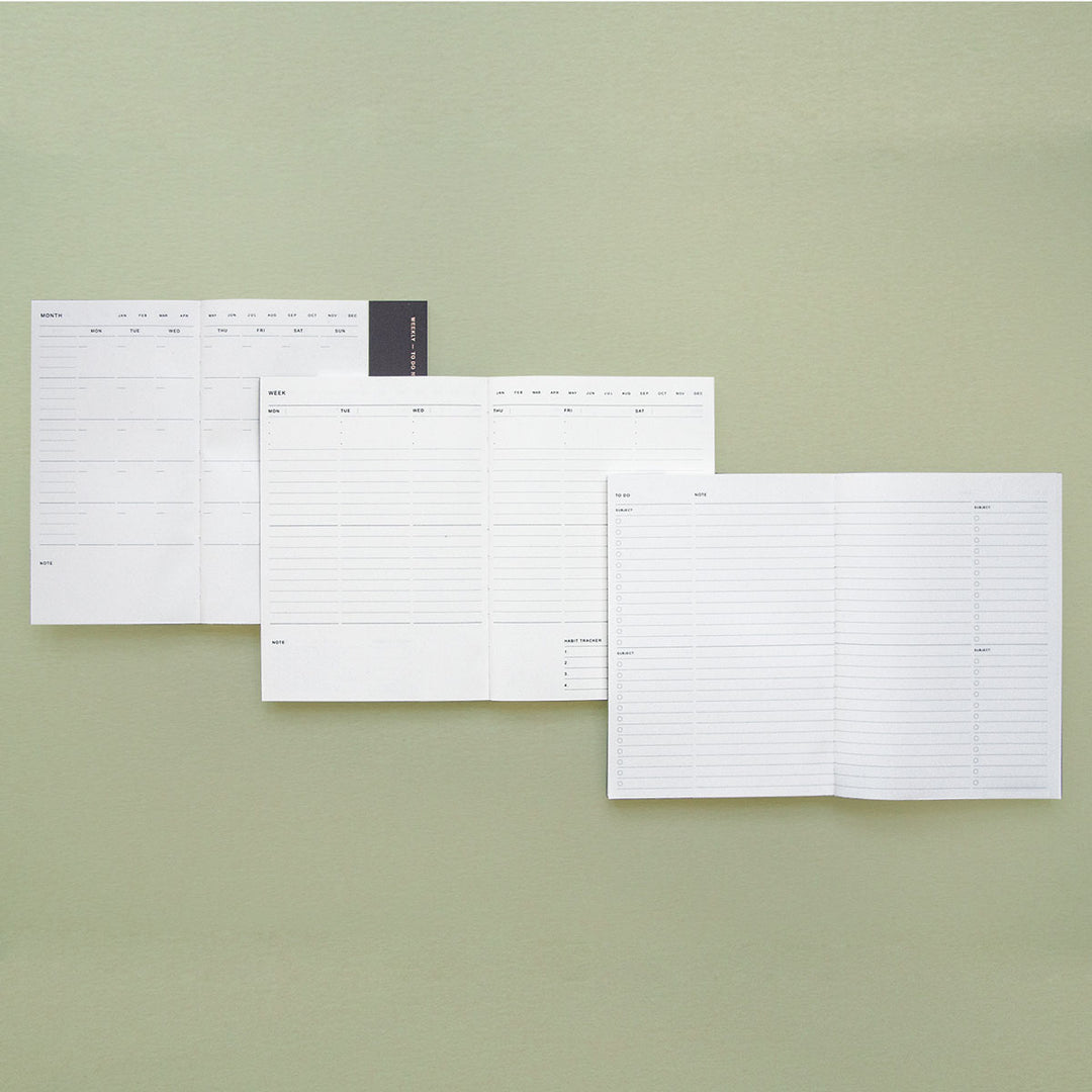 Poi Co. - 3 in 1 Planner A5 - Planificador Mensual, Semanal, To do Sin fechas | Tiramisu Pink