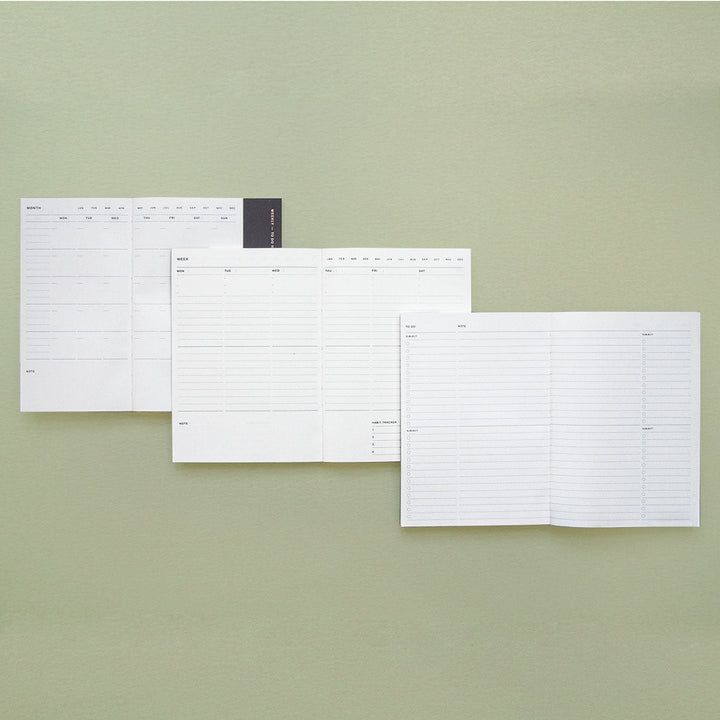 Poi Co. - 3 in 1 Planner A5 - Planificador Mensual, Semanal, To do Sin fechas | Ever Green