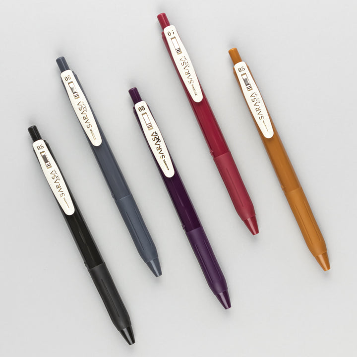 Zebra - Sarasa Clip Vintage Color 2 Bolígrafos de Gel 0.5 mm | Set de 5 Bolígrafos