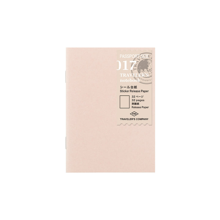 Traveler's Company - TRAVELER'S notebook 017 Refill Sticker Release Paper | Passport Size