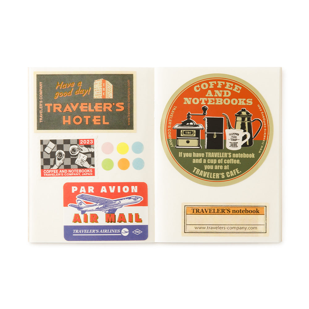 Traveler's Company - TRAVELER'S notebook 017 Refill Sticker Release Paper | Archivador de Stickers | Passport Size