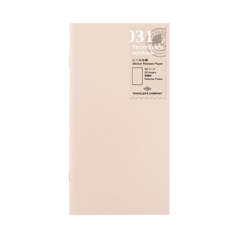Traveler's Company - TRAVELER'S notebook 031 Refill Sticker Release Paper | Regular Size