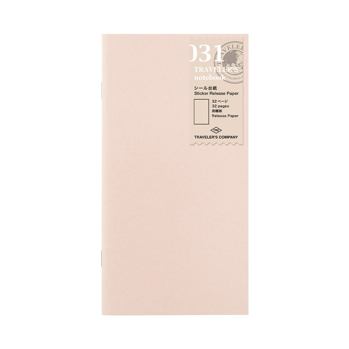 Traveler's Company - TRAVELER'S notebook 031 Refill Sticker Release Paper | Regular Size