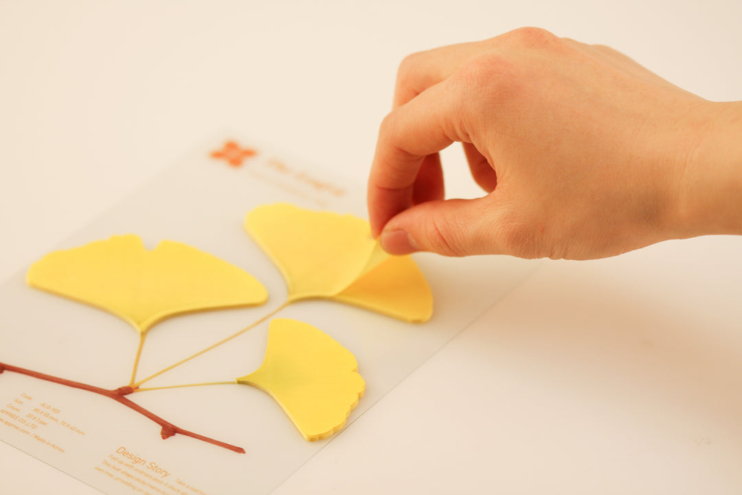 Appree - Sticky Notes | Yellow Ginkgo Leaf | Size L