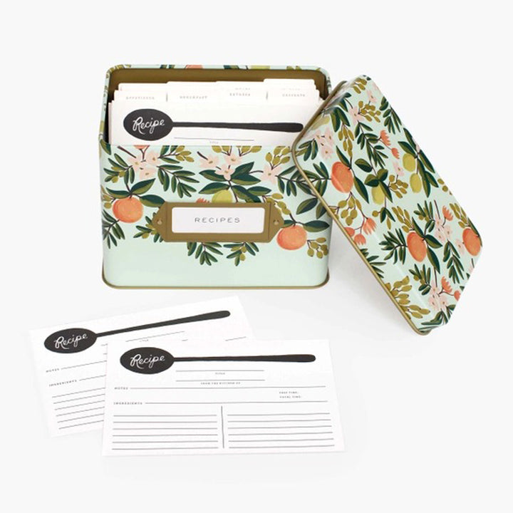 Rifle Paper Co. - Recipe Tin | Citrus Floral Recipe Box