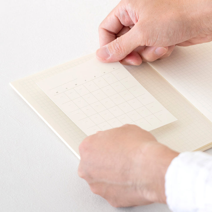 Midori MD Paper - MD Diary Sticker Free | Adhesive Monthly Calendar Without Dates