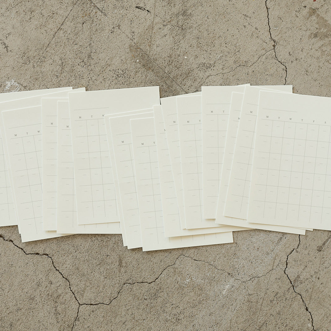 Midori MD Paper - MD Diary Sticker Free | Calendario Mensual Adhesivo Sin Fechas