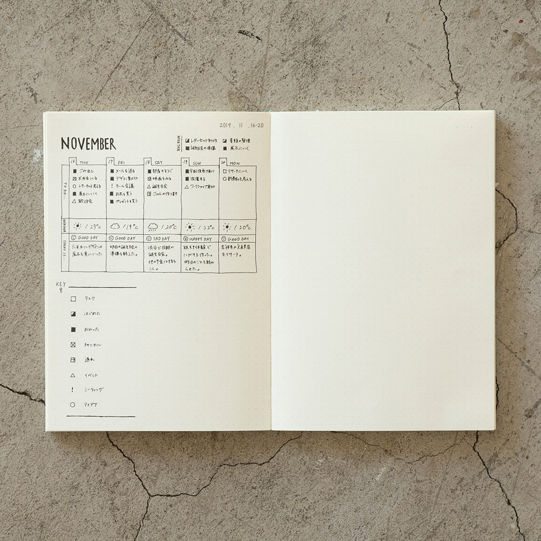Midori MD Paper - MD Notebook Journal - Cuaderno | A5 | Hojas con malla de puntos