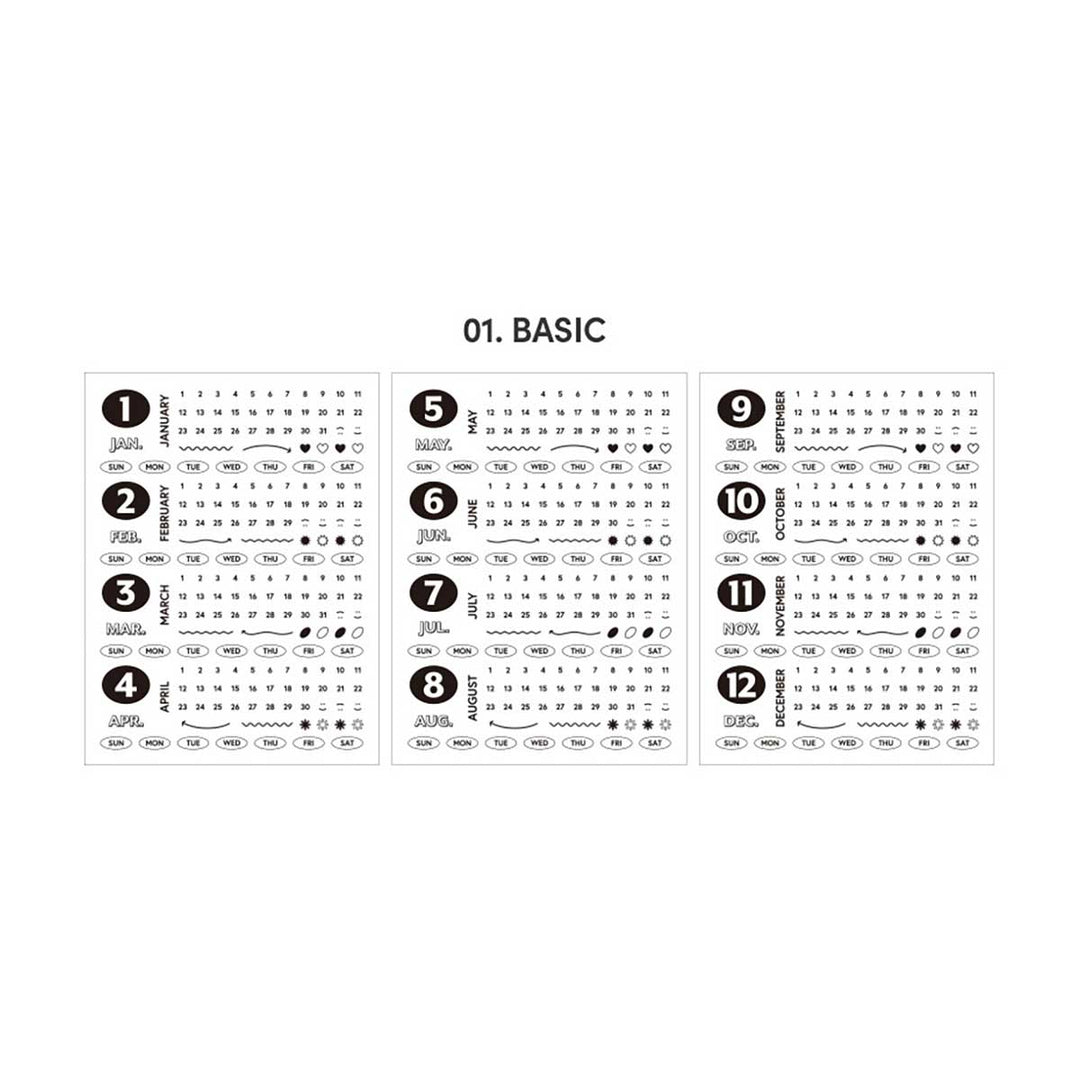Iconic - Diary Date Sticker Pegatinas | 01 Basic
