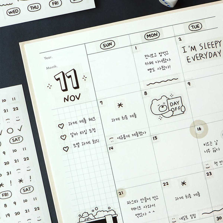 Iconic - Diary Date Sticker Pegatinas | 02 Handwriting
