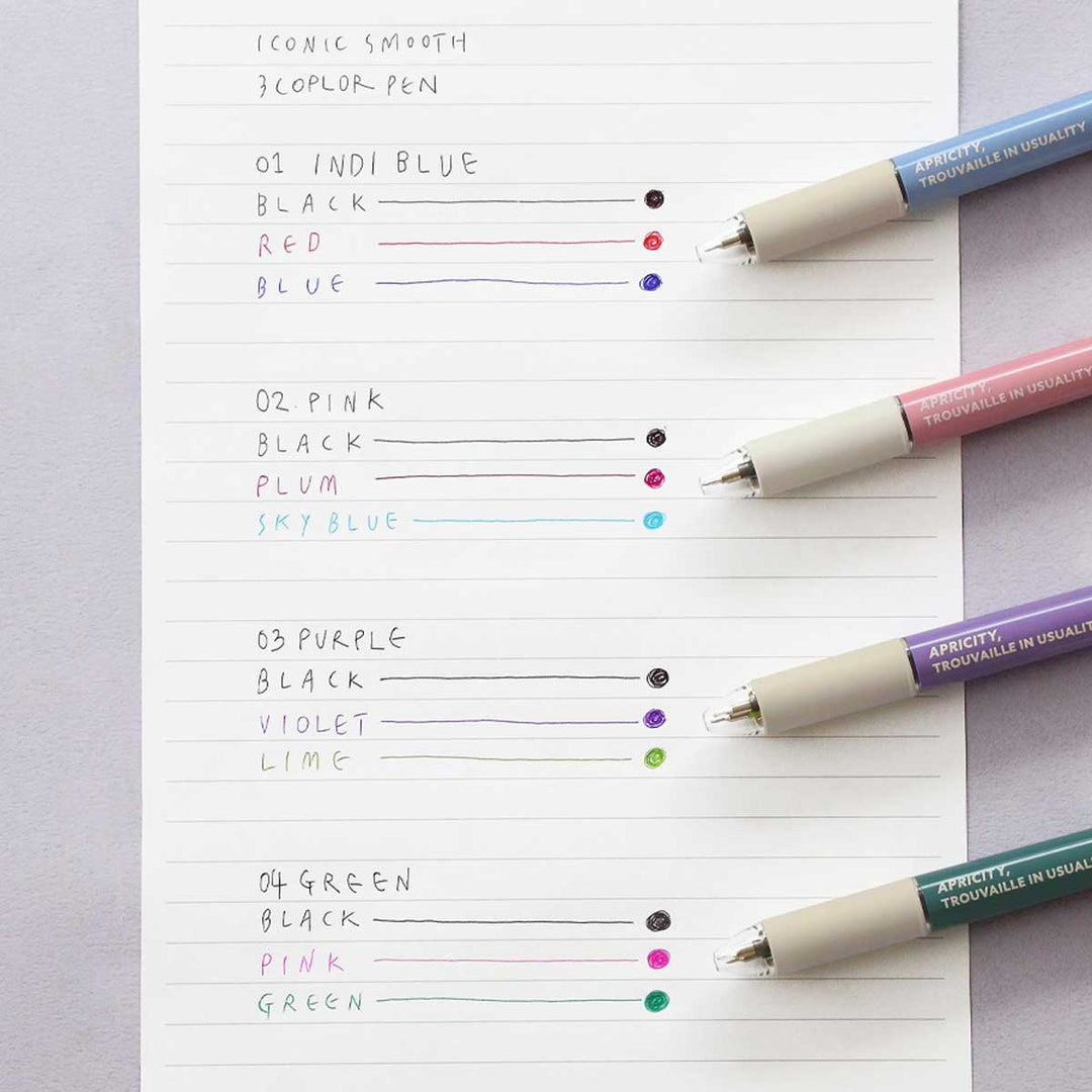 Iconic - Smooth 3-Color Pen Bolígrafo de 0.38 mm | 02. Pink