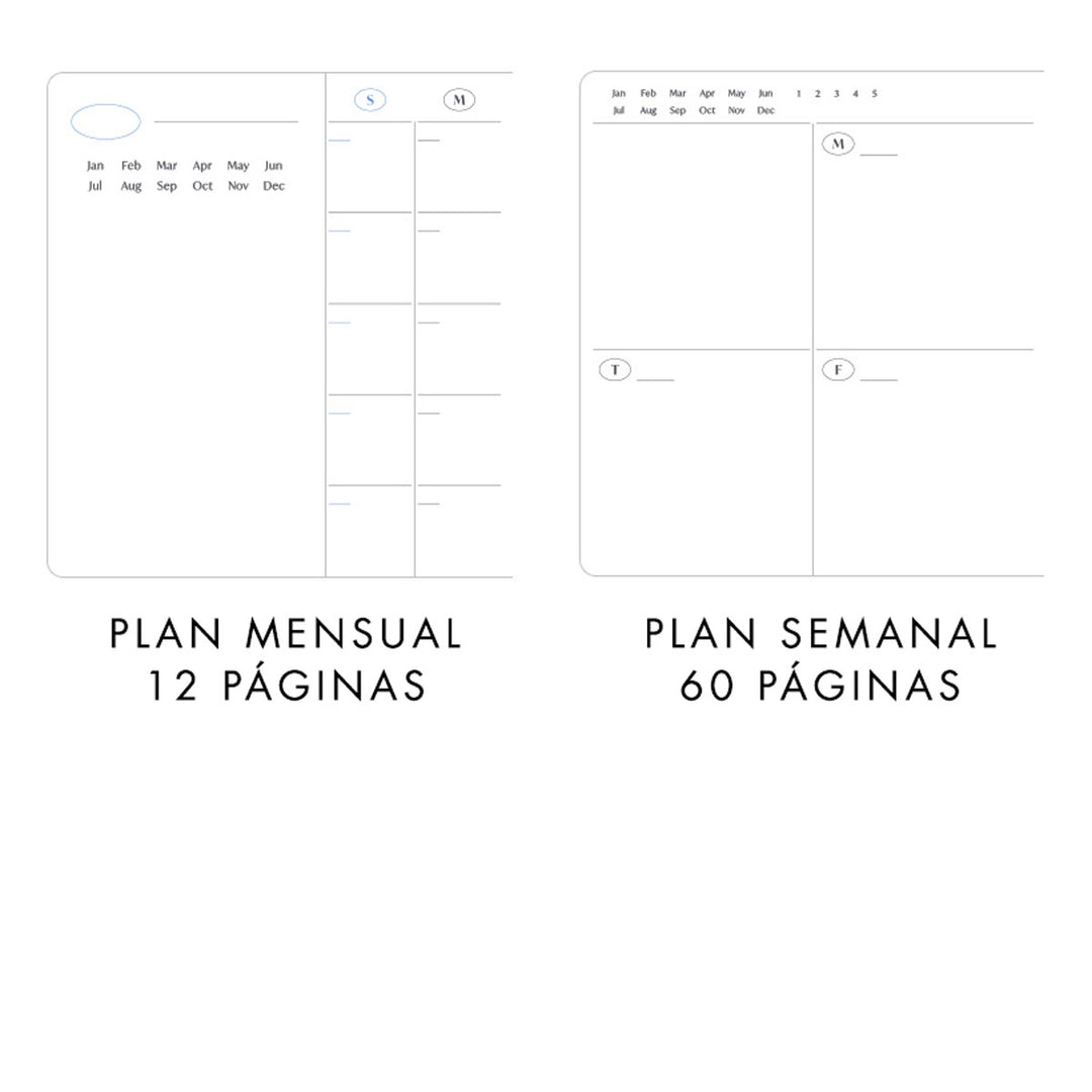Iconic - Turn The Page Diary Perpetual 6 Months | Weekly Planner Without Dates | Vanilla Sky 