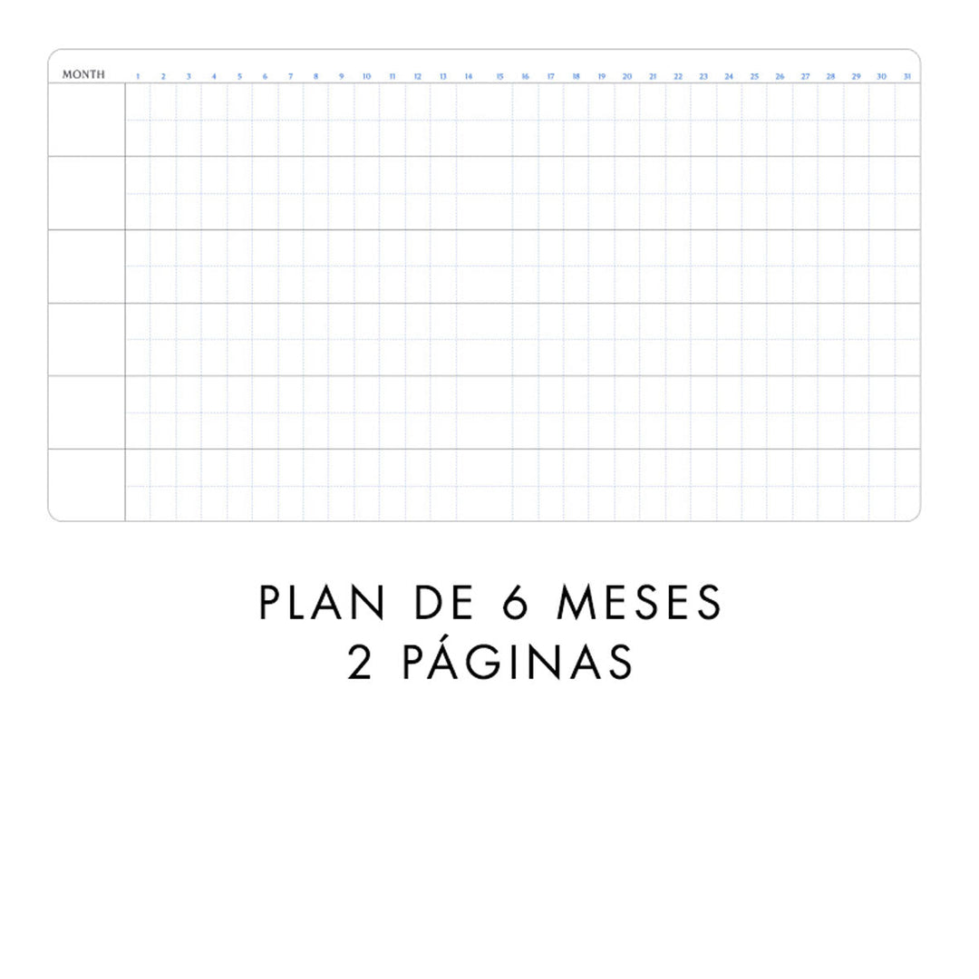 Iconic - Turn The Page Diary Perpetual 6 Months | Weekly Planner Without Dates | Blue Soda 