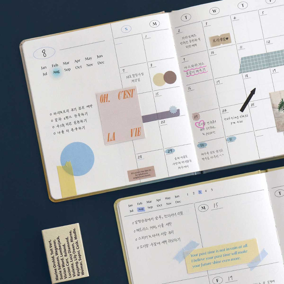 Iconic - Turn The Page Diary Perpetual 6 Months | Weekly Planner Without Dates | Misty Gray 