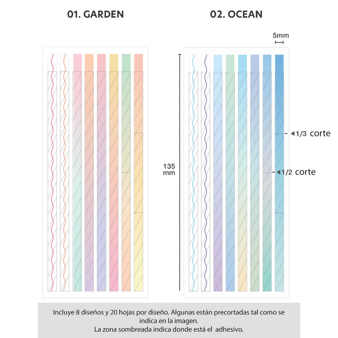 Iconic - Index Highlighter Long Notas Adhesivas | 02 Ocean