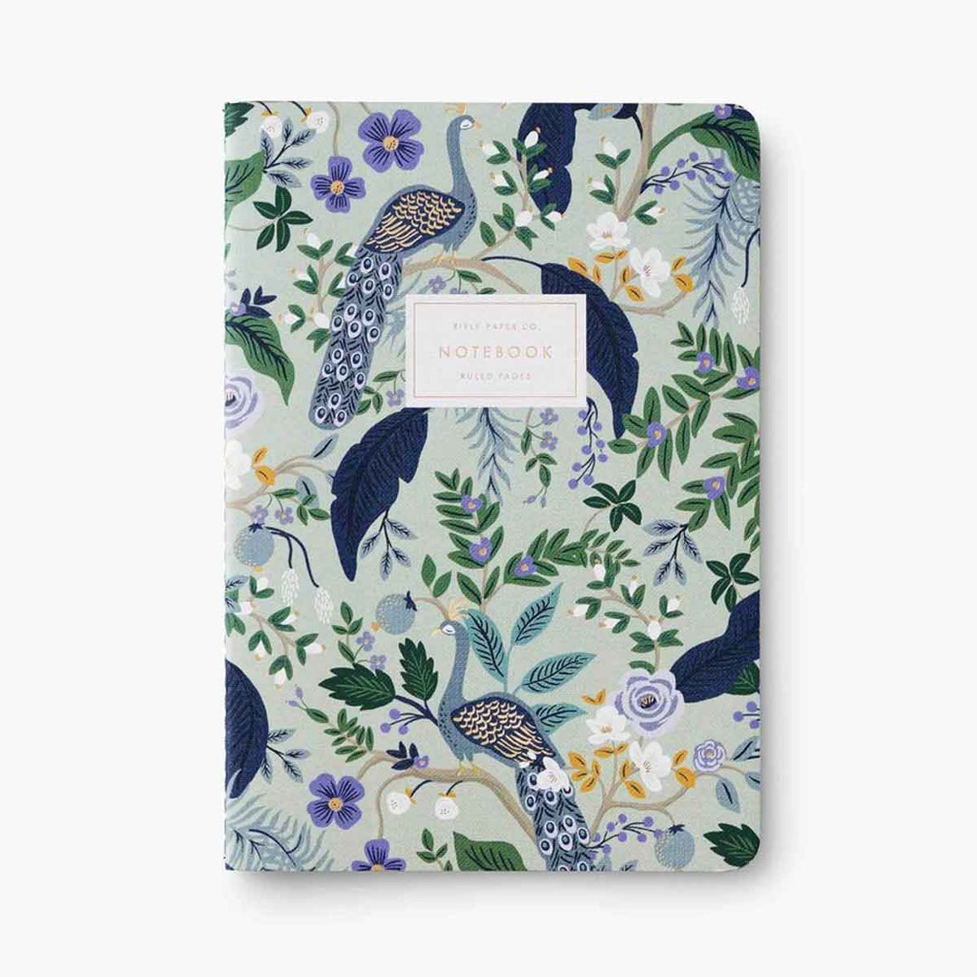 Rifle Paper Co. - Stitched Notebooks Set | Lined | Peacock