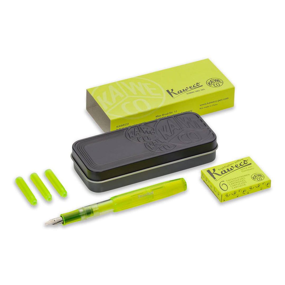 Kaweco - Glow Marker Set Yellow | Highlighter Pen, Neon Ink and Metallic Box