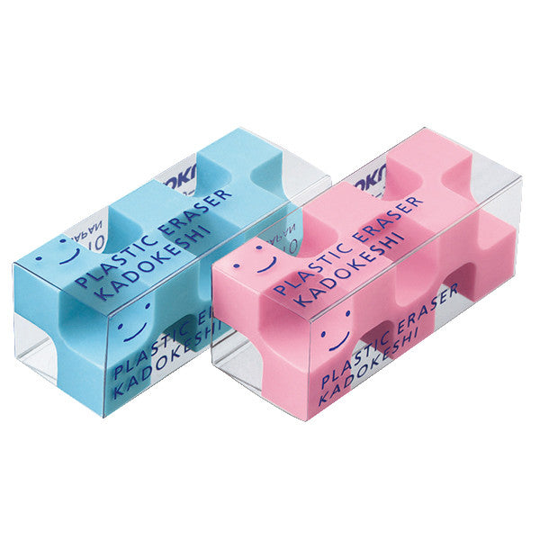 Kokuyo - Mini Kadokeshi Gomas de borrar | Pack de 2 | Azul y Rosa