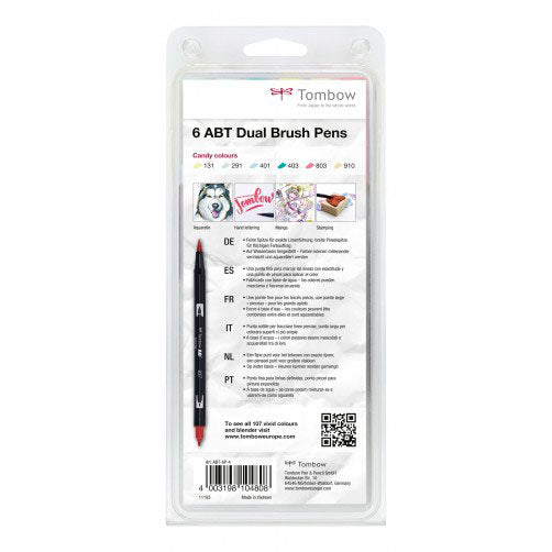  Tombow- Set de 6 Rotuladores ABT Dual Brush | Colores Candy, Rotuladores- Likely.es