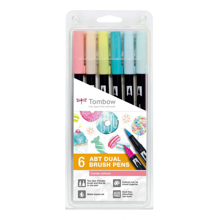  Tombow- Set de 6 Rotuladores ABT Dual Brush | Colores Candy, Rotuladores- Likely.es